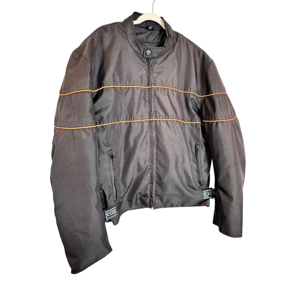 NexGen SH2285 Mens Blk Org stripes Scooter Style Textile Motorcycle Jacket 3XL